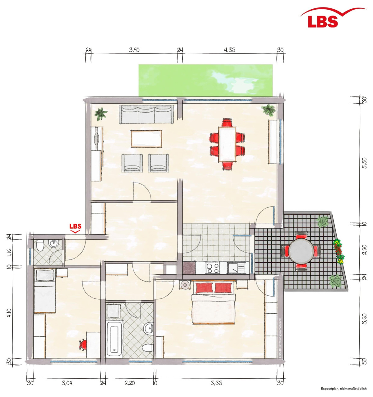 Wohnung 1.OG möbliert