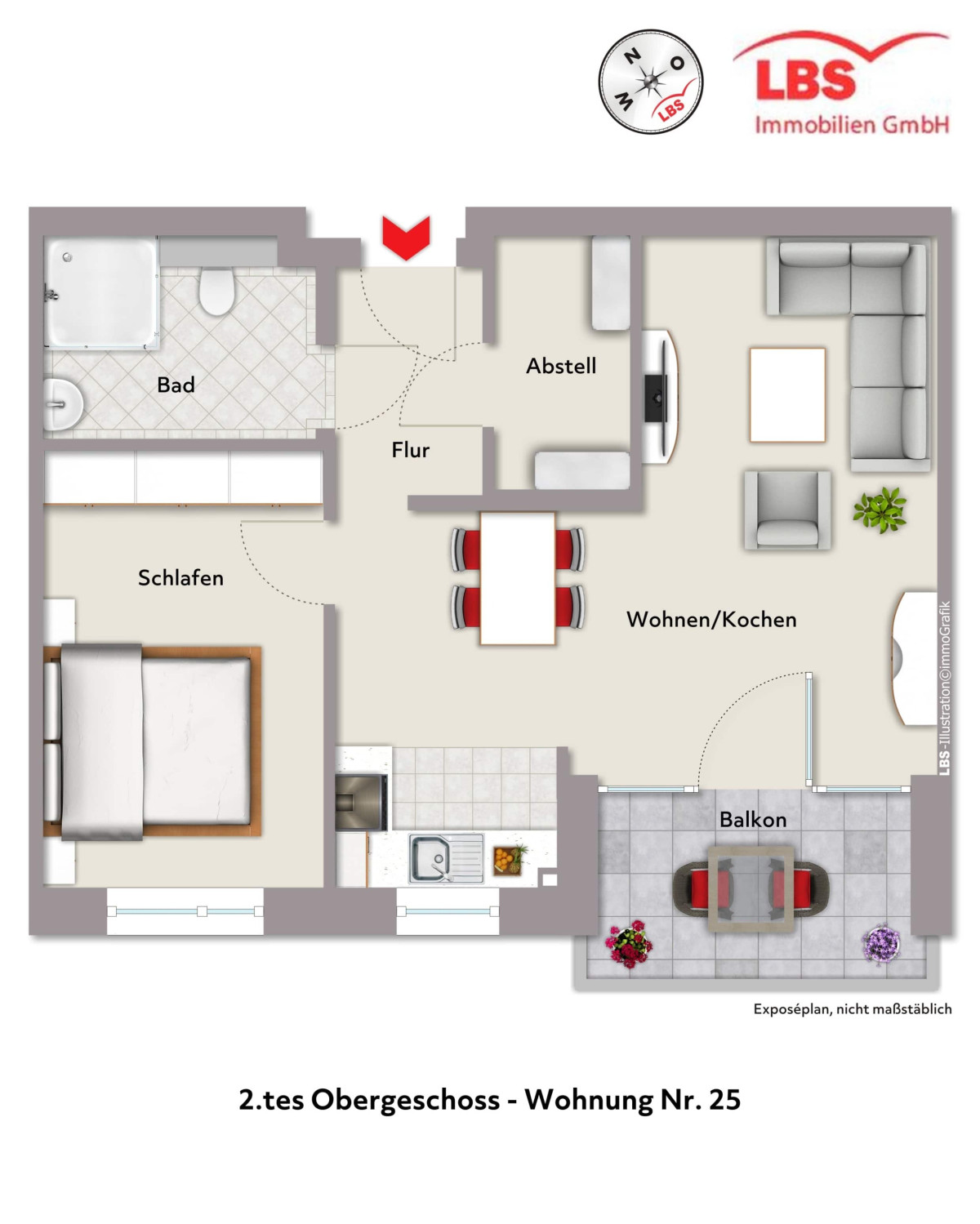 2.tes Obergeschoss - Wohnung Nr. 25