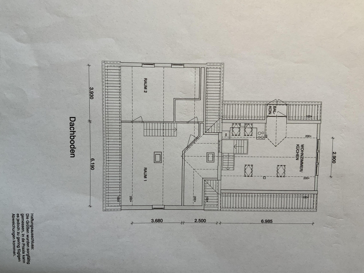 Grundriss Dachboden