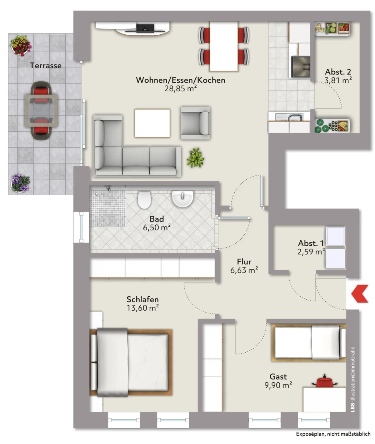 Grundriss Wohnung 1