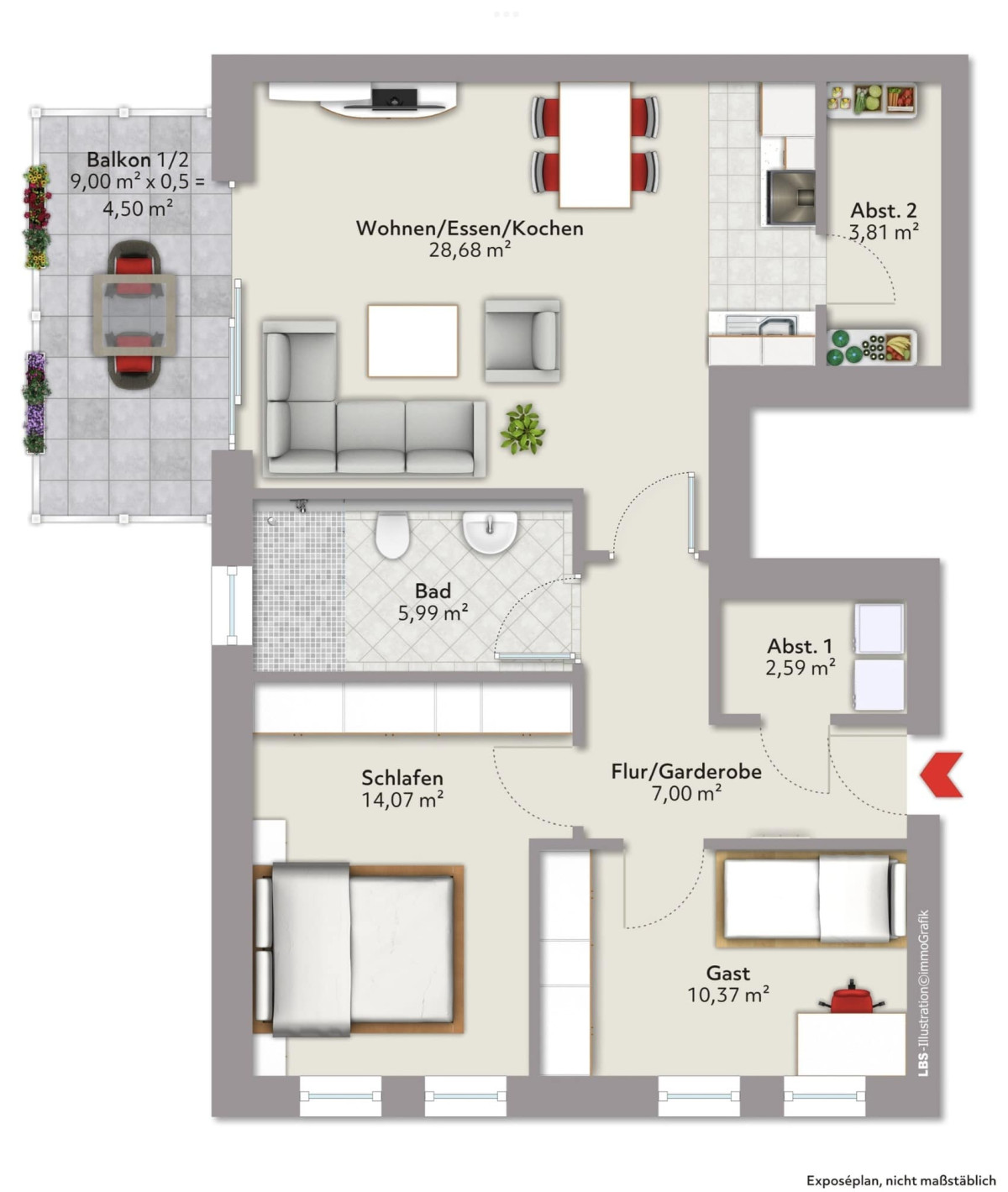 Grundriss Wohnung 4
