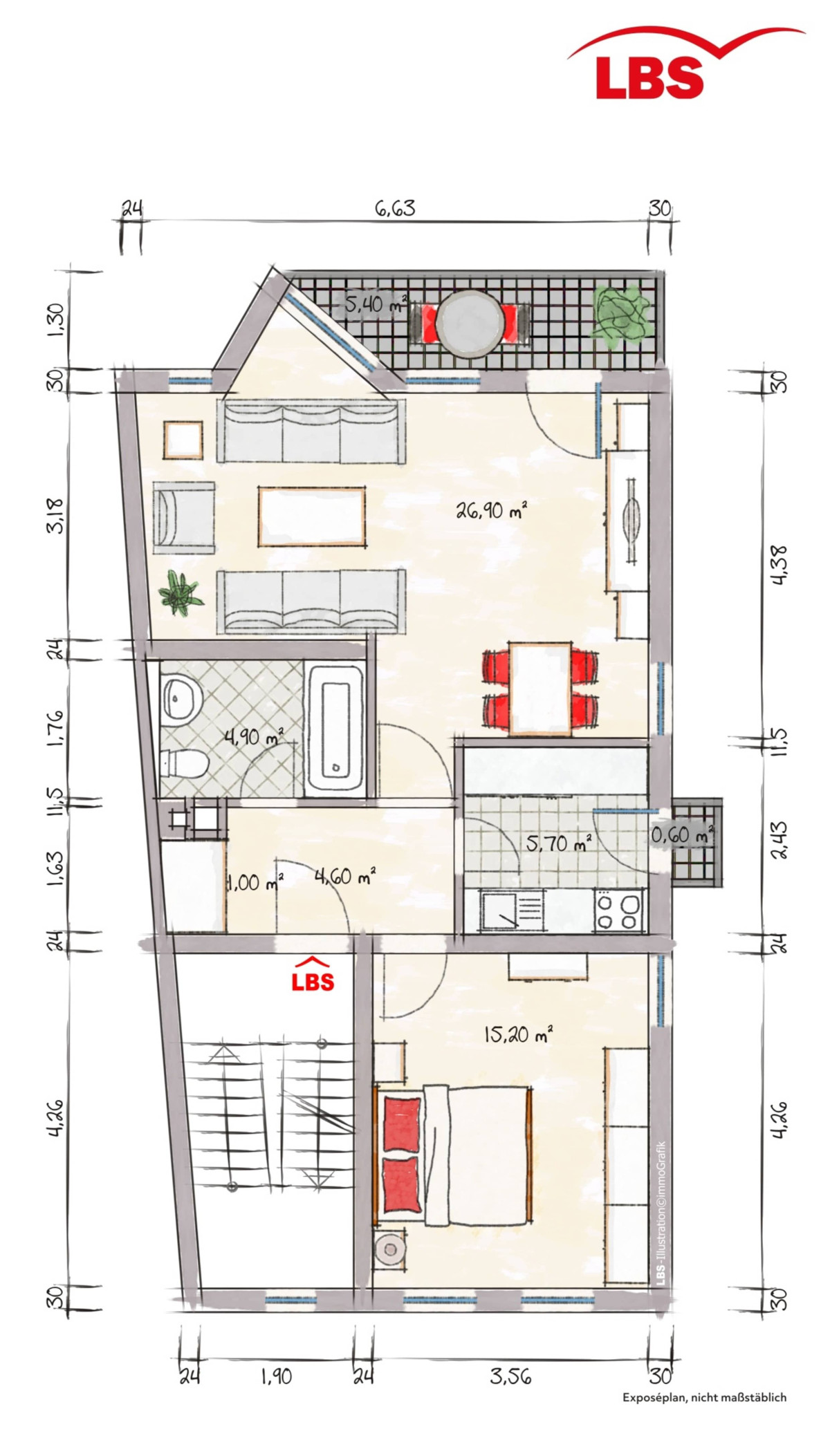 Grundriss möbliert