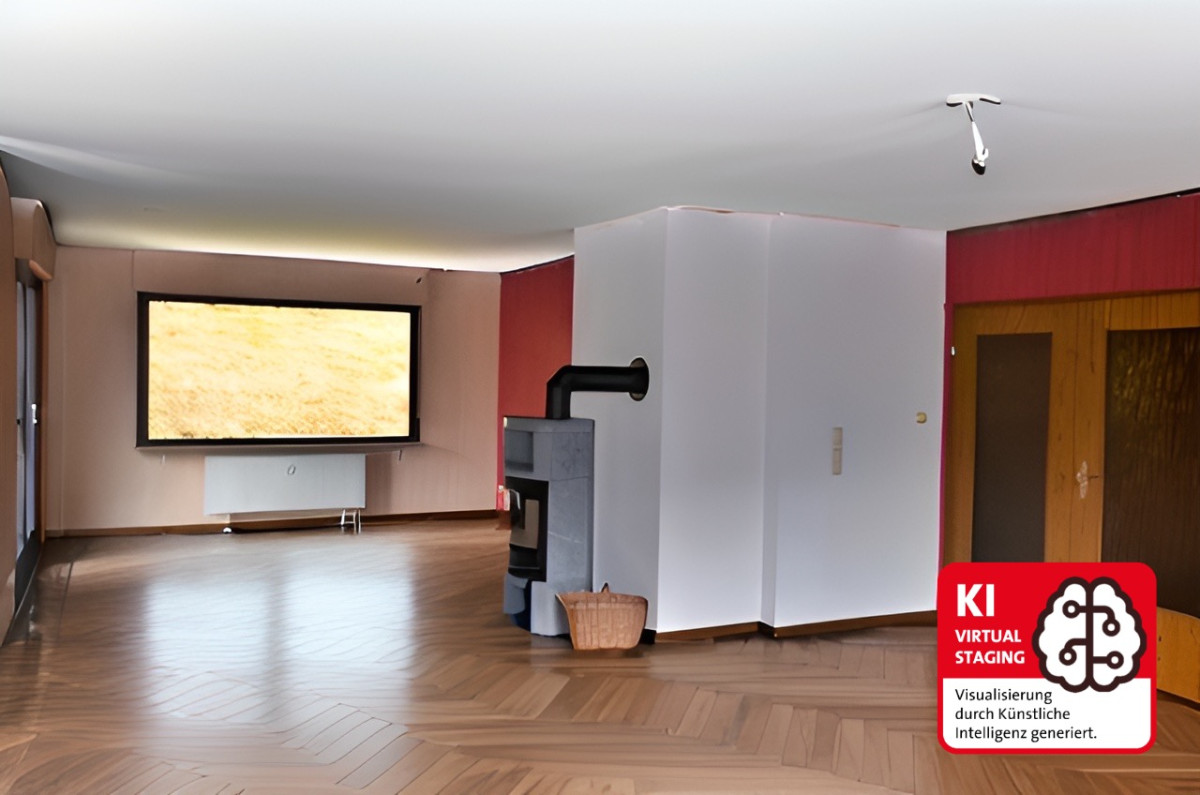 einladendes Wohnzimmer mit Kamin