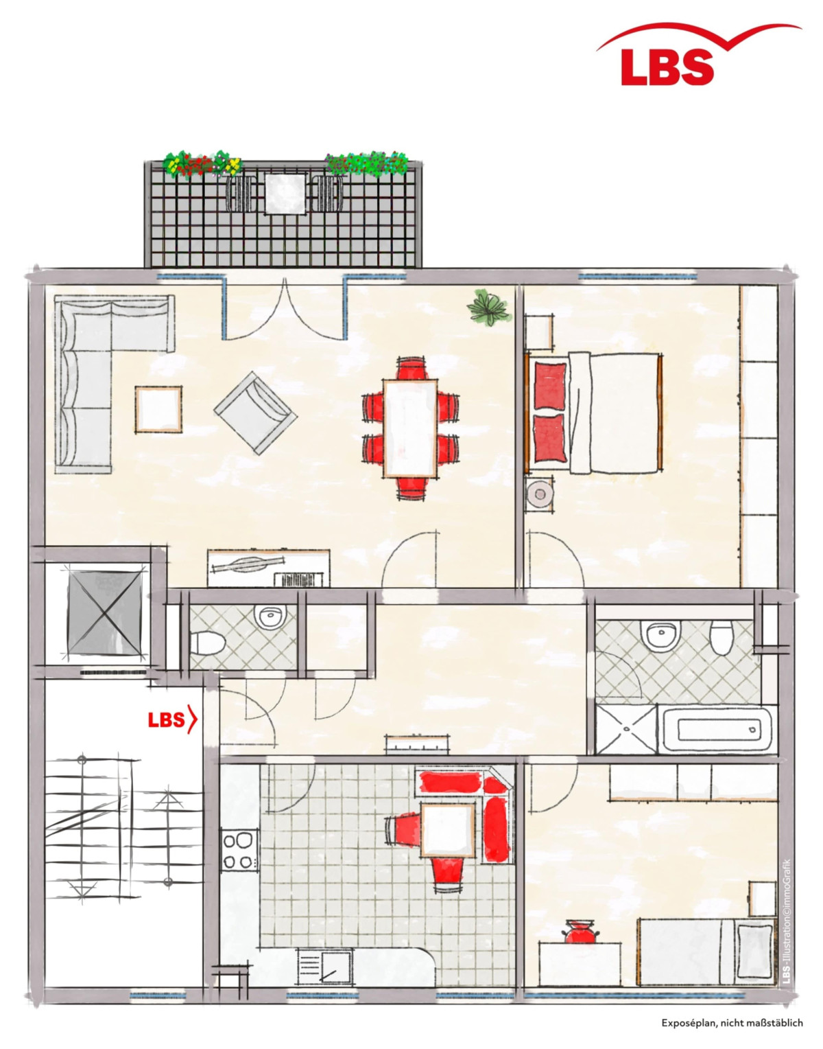 Wohnung möbliert