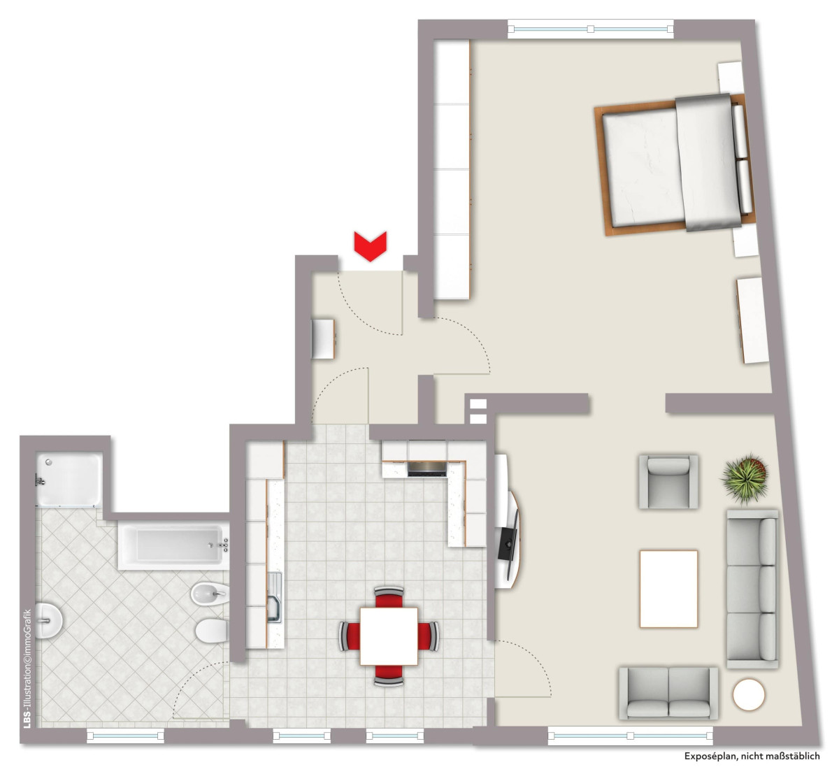 Grundriss Wohnung 1. OG