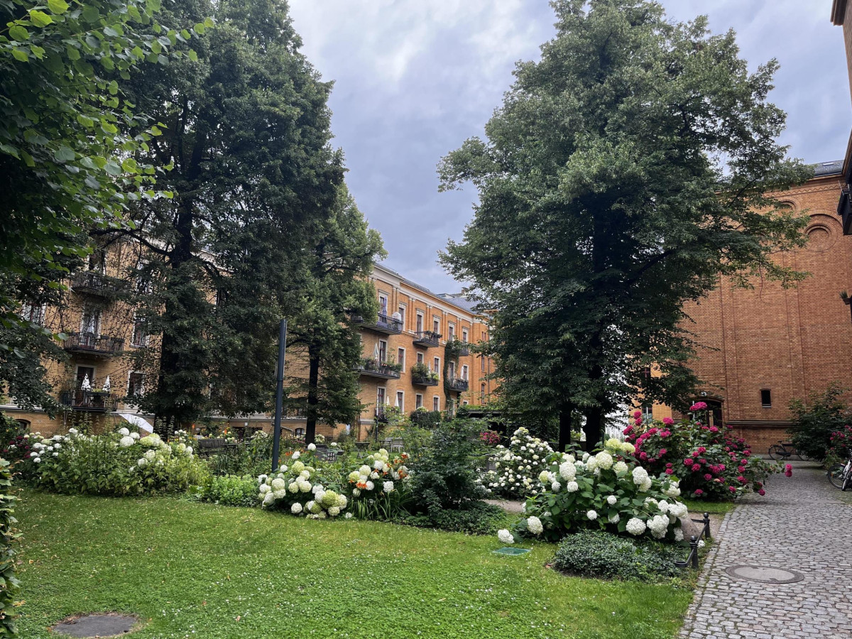 Blick in die Gartenanlage