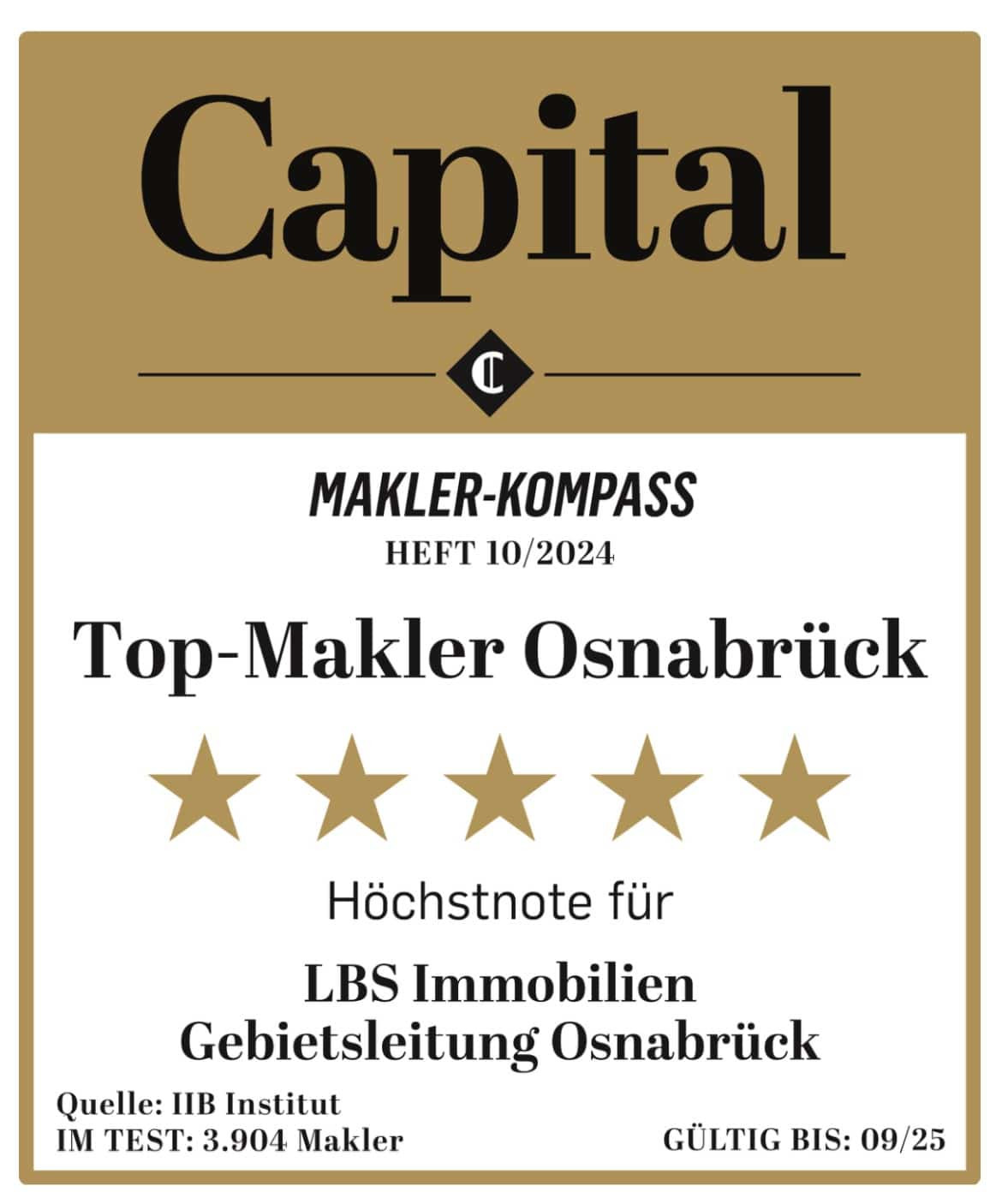 Capital Gütesiegel Top Makler Osnabrück