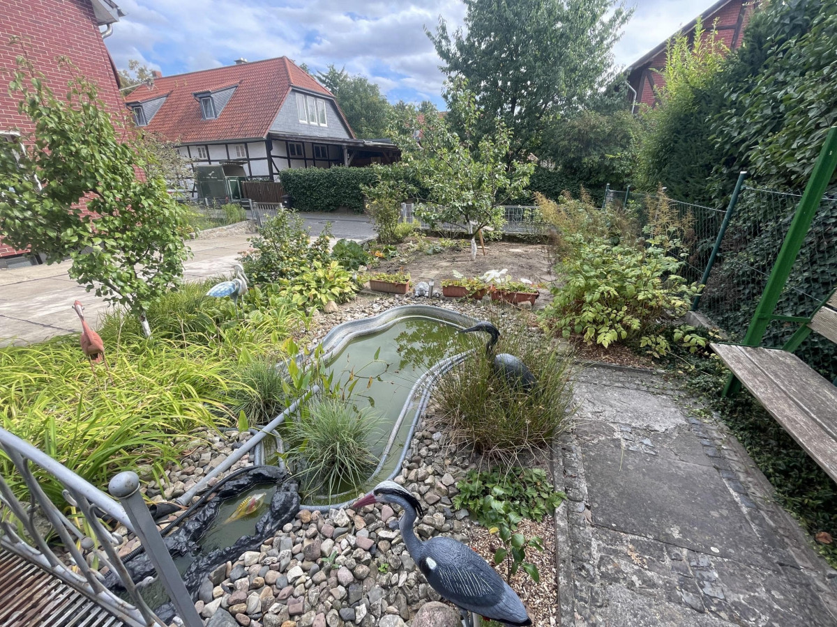Teich mit Bachlauf